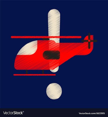 Flat icon in shading style helicopter vector image