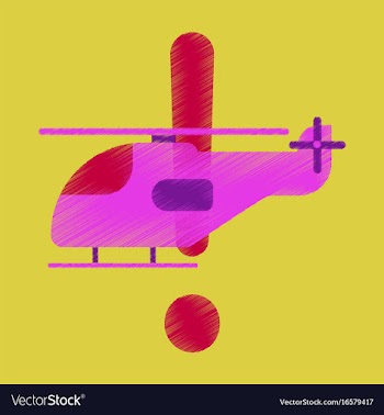 Flat icon in shading style helicopter vector image