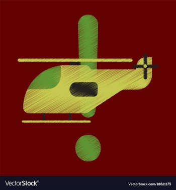 Flat icon in shading style helicopter vector image