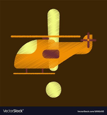 Flat icon in shading style helicopter vector image