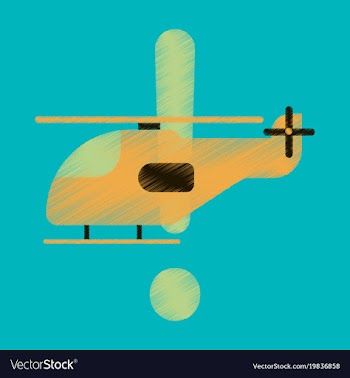 Flat icon in shading style helicopter vector image