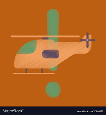 Flat icon in shading style helicopter vector image