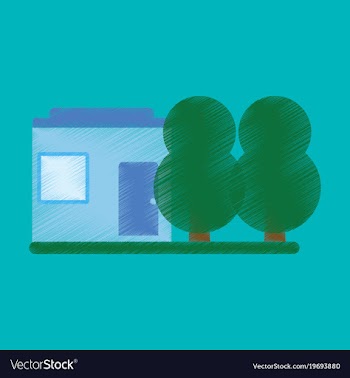 Flat icon in shading style house and garden vector image