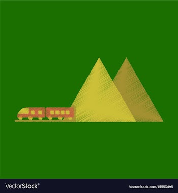 Flat icon in shading style mountain train vector image