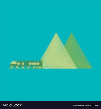 Flat icon in shading style mountain train vector image