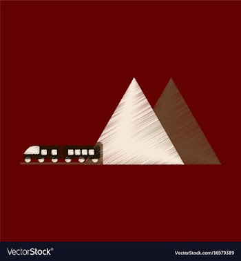 Flat icon in shading style mountain train vector image