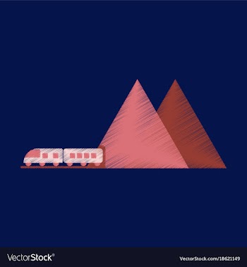 Flat icon in shading style mountain train vector image