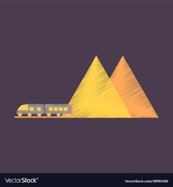 Flat icon in shading style mountain train vector image