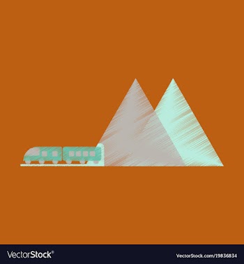 Flat icon in shading style mountain train vector image