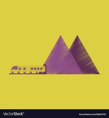 Flat icon in shading style mountain train vector image