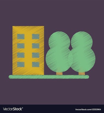 Flat icon in shading style multi-storey building vector image