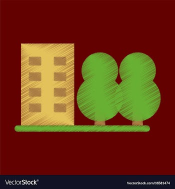 Flat icon in shading style multi-storey building vector image