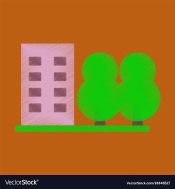 Flat icon in shading style multi-storey building vector image