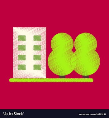 Flat icon in shading style multi-storey building vector image