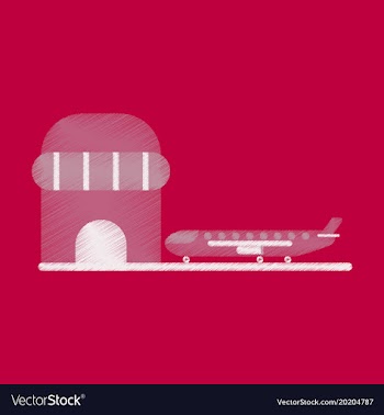 Flat icon in shading style plane at the airport vector image