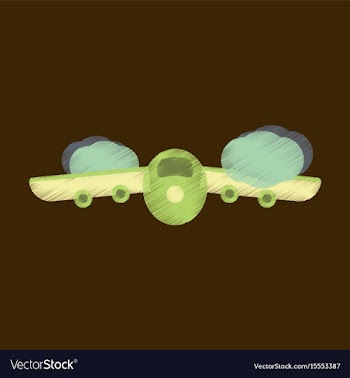 Flat icon in shading style plane flying clouds vector image