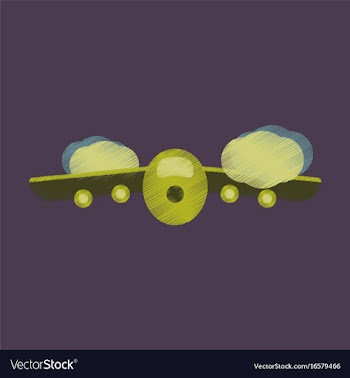Flat icon in shading style plane flying clouds vector image