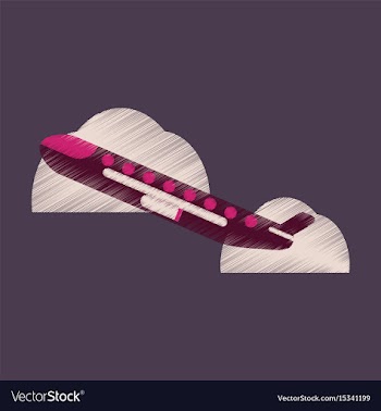 Flat icon in shading style plane in the sky vector image