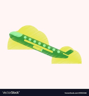 Flat icon in shading style plane in the sky vector image