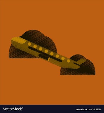 Flat icon in shading style plane in the sky vector image