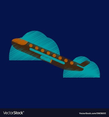 Flat icon in shading style plane in the sky vector image