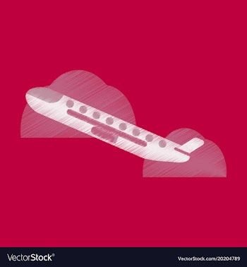 Flat icon in shading style plane in the sky vector image