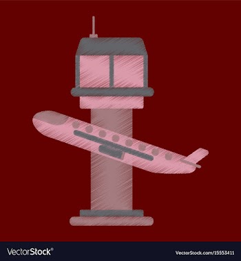 Flat icon in shading style plane takeoff airport vector image