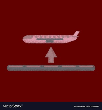 Flat icon in shading style plane takeoff airport vector image