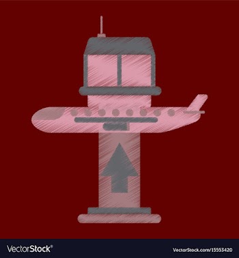 Flat icon in shading style plane takeoff airport vector image