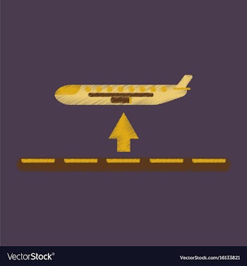 Flat icon in shading style plane takeoff airport vector image