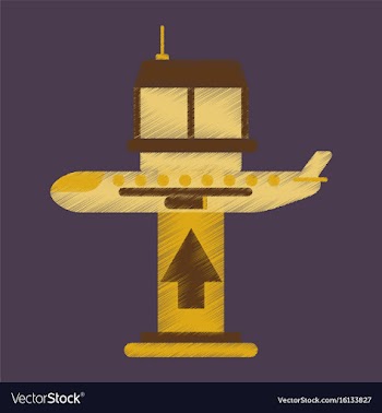 Flat icon in shading style plane takeoff airport vector image