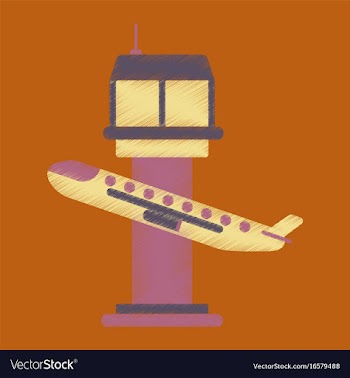 Flat icon in shading style plane takeoff airport vector image