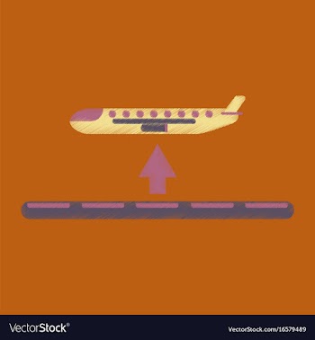 Flat icon in shading style plane takeoff airport vector image