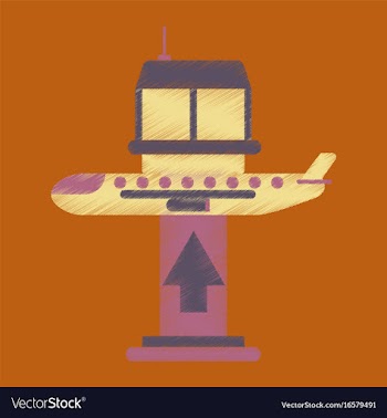 Flat icon in shading style plane takeoff airport vector image
