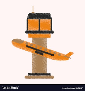 Flat icon in shading style plane takeoff airport vector image