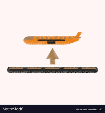 Flat icon in shading style plane takeoff airport vector image