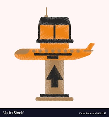 Flat icon in shading style plane takeoff airport vector image