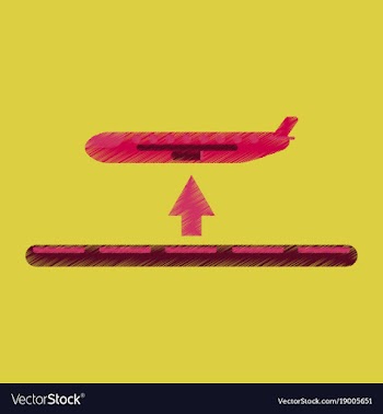 Flat icon in shading style plane takeoff airport vector image