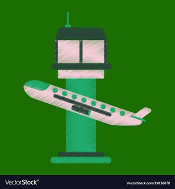 Flat icon in shading style plane takeoff airport vector image