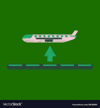 Flat icon in shading style plane takeoff airport vector image