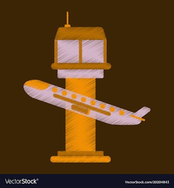 Flat icon in shading style plane takeoff airport vector image