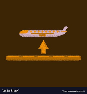 Flat icon in shading style plane takeoff airport vector image