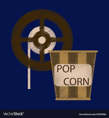 Flat icon in shading style popcorn cinema vector image