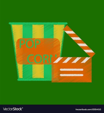 Flat icon in shading style popcorn cinema vector image