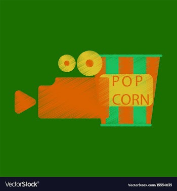 Flat icon in shading style popcorn cinema vector image