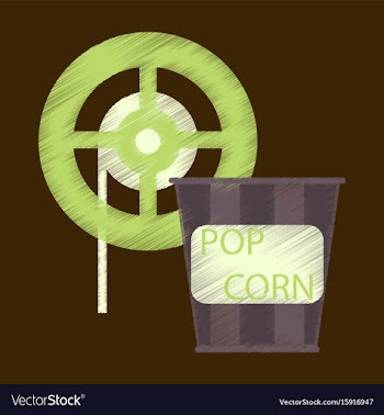 Flat icon in shading style popcorn cinema vector image