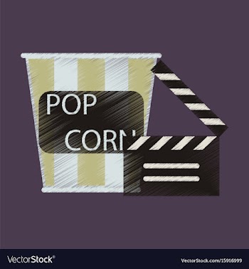 Flat icon in shading style popcorn cinema vector image