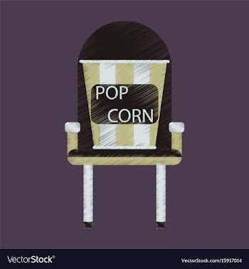 Flat icon in shading style popcorn cinema vector image