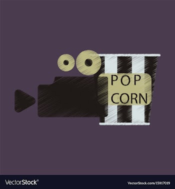 Flat icon in shading style popcorn cinema vector image
