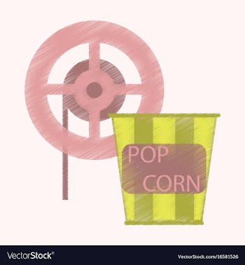 Flat icon in shading style popcorn cinema vector image